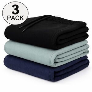 3 Pack Medium Unisex Sweatpants Black Light Green  Navy NWOT